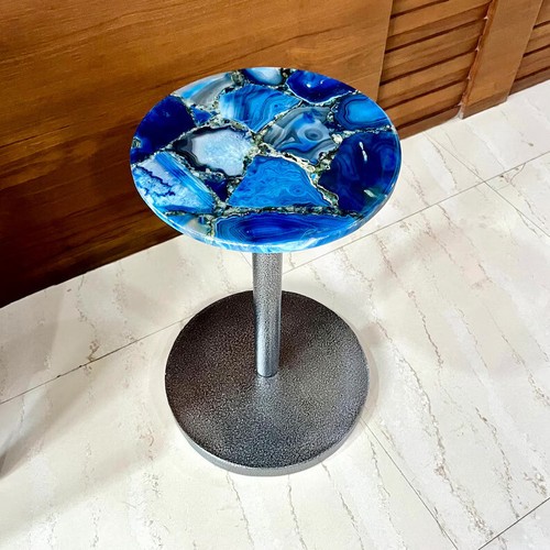 Blue agate console - agate, end