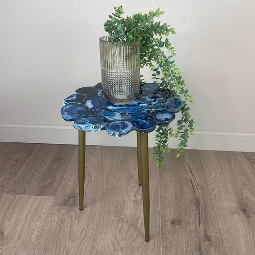 Blue agate table coffee - blue,