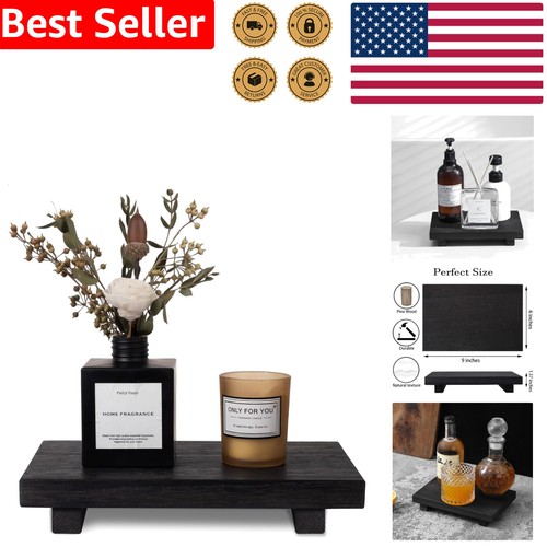Small black wooden tray stand - wooden,